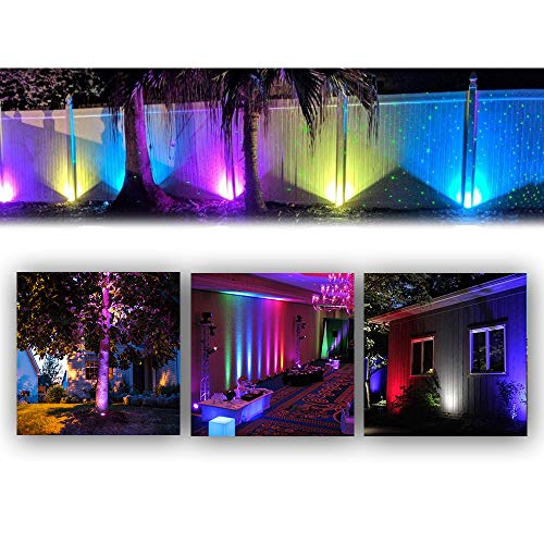Ygapuzi 5W LED Landscape Lights 12V Low Voltage Spotlights Decorative Walls Trees Flags Outdoor Lighting for Driveway, Yard, Lawn, Patio, Swimming Pool, Garden, with Stakes, Pack of 2 (Red)