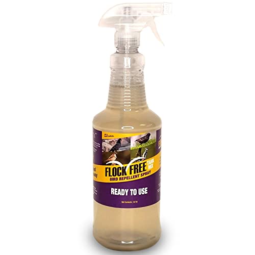 Flock Free Bird Repellent Ready Spray, Ready to Use Bird Spray, Residential Bird Problem Solution, 32oz