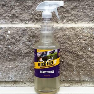 Flock Free Bird Repellent Ready Spray, Ready to Use Bird Spray, Residential Bird Problem Solution, 32oz