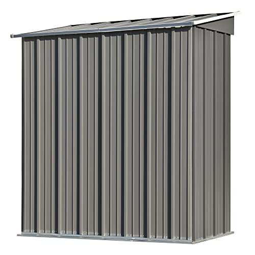 LUMISOL 5 x 3 FT Outdoor Storage Shed, Heavy Duty Metal Shed with Lockable Door, Tool Garden Shed Waterproof Storage House for Backyard, Patio, Lawn (Gray)