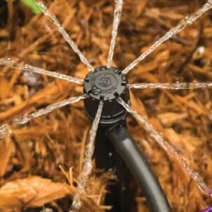 Rain Bird MBF4PKS Drip Irrigation Micro-Bubbler on Stake, 360° Full Circle Pattern, 0 - 3' Spray Distance, 4-Pack,Black