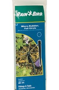 Rain Bird MBF4PKS Drip Irrigation Micro-Bubbler on Stake, 360° Full Circle Pattern, 0 - 3' Spray Distance, 4-Pack,Black