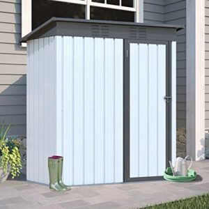 5×3 ft outdoor alloy steel storage shed organizer, garden tool house for backyard, patio, garage, lawn
