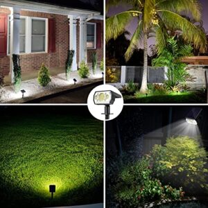 Solar Spot Lights Outdoor, [6 Pack/3 Modes] Solar Landscape Spotlights IP67 Waterproof Solar Powered Outdoor Lighting Products for Landscaping Garden, Yard, [Cold White/62 LED] Spotlight Dusk to Dawn