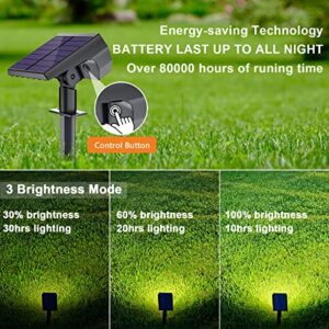 Solar Spot Lights Outdoor, [6 Pack/3 Modes] Solar Landscape Spotlights IP67 Waterproof Solar Powered Outdoor Lighting Products for Landscaping Garden, Yard, [Cold White/62 LED] Spotlight Dusk to Dawn