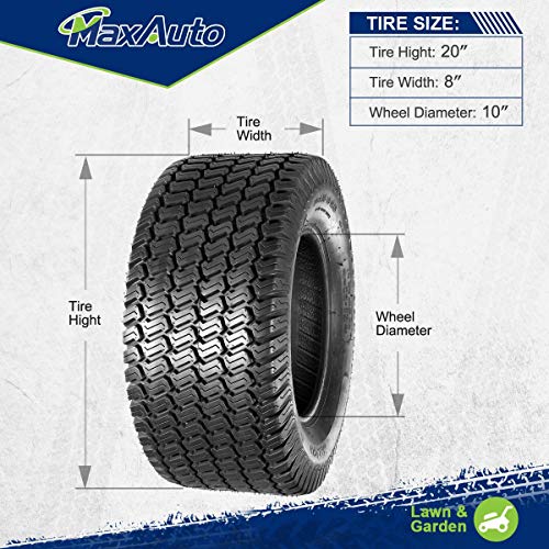 MaxAuto 2 Pcs Turf Saver Lawn & Garden Tire - 20x8.00x10 LRB 4ply