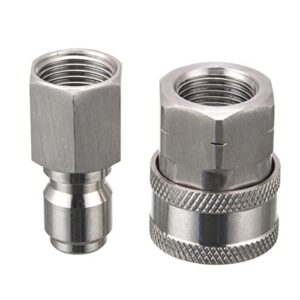 RIDGE WASHER Pressure Washer Adapter Set, 3/8 Inch Quick Connect Kit, Stainless Steel Female NPT Fitting, 5000 PSI, 2-Pack