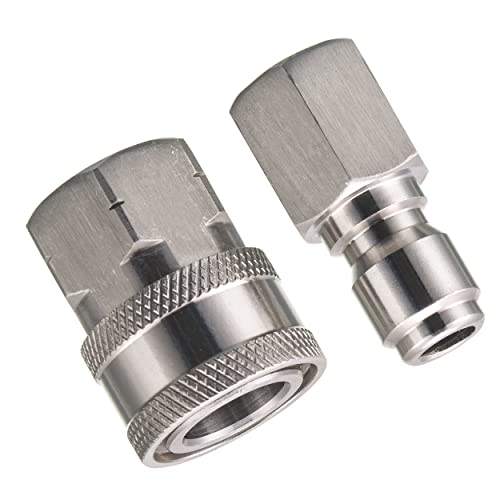 RIDGE WASHER Pressure Washer Adapter Set, 3/8 Inch Quick Connect Kit, Stainless Steel Female NPT Fitting, 5000 PSI, 2-Pack