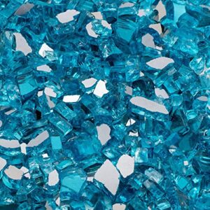 Dragon Glass 1/4" Reflective Fire Glass, 10 lb, Caribbean Blue