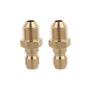 sagasave 2pcs pressure washer coupler, brass quick connect plug npt fitting for garden hoses and pressure washers (external m14x 1.5mm male)