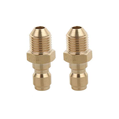 SagaSave 2Pcs Pressure Washer Coupler, Brass Quick Connect Plug NPT Fitting for Garden Hoses and Pressure Washers (External M14x 1.5mm Male)