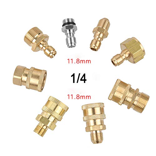 SagaSave 2Pcs Pressure Washer Coupler, Brass Quick Connect Plug NPT Fitting for Garden Hoses and Pressure Washers (External M14x 1.5mm Male)