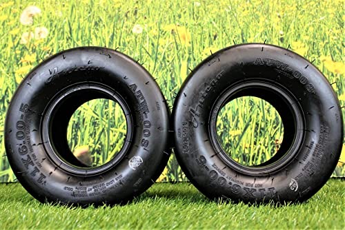 (Set of 2) 11x6.00-5 4 Ply Smooth Tread for Lawn & Garden Zero Turn Mower or Go-Kart