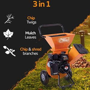 SuperHandy Wood Chipper Shredder Mulcher Ultra Heavy Duty 7HP 3 in 1 Multi-Function 3" Inch Max Capacity (Amazon Exclusive)