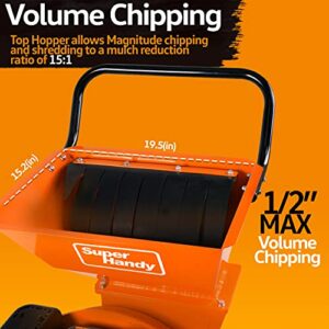 SuperHandy Wood Chipper Shredder Mulcher Ultra Heavy Duty 7HP 3 in 1 Multi-Function 3" Inch Max Capacity (Amazon Exclusive)