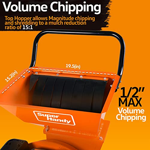 SuperHandy Wood Chipper Shredder Mulcher Ultra Heavy Duty 7HP 3 in 1 Multi-Function 3" Inch Max Capacity (Amazon Exclusive)