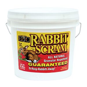 enviro pro epic rabbit scram all natural granular direct barrier repellent, 6 lb bucket bundle w/epic rabbit scram natural granular animal repellent, 2.5 lb tub