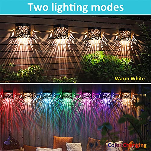 TIJNN Solar Deck Lights-4 Pack IP65 Waterproof, LED Landscape Lighting Solar Outdoor Light Solar Garden Light, Patio, Backyard, Patio - (Leaf)