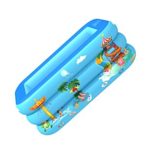 BESPORTBLE Kids Pool Inflatable Swimming Pool Blow up Family Pool Lounge Kiddie Pool for Kids Adults Garden Play Toy (Blue) 120cm Double Layer Kids Swimming Pool