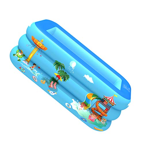 BESPORTBLE Kids Pool Inflatable Swimming Pool Blow up Family Pool Lounge Kiddie Pool for Kids Adults Garden Play Toy (Blue) 120cm Double Layer Kids Swimming Pool