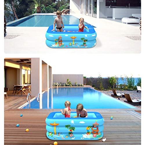 BESPORTBLE Kids Pool Inflatable Swimming Pool Blow up Family Pool Lounge Kiddie Pool for Kids Adults Garden Play Toy (Blue) 120cm Double Layer Kids Swimming Pool