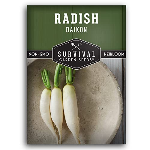 Survival Garden Seeds - Daikon Radish Seed for Planting - Packet with Instructions to Plant and Grow Japanese Radish Vegetables in Your Home Vegetable Garden - Non-GMO Heirloom Variety