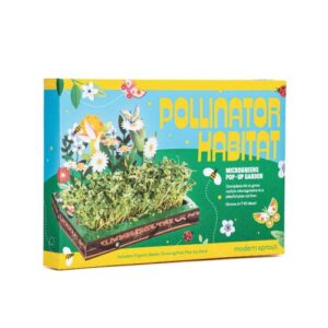 Modern Sprout Interactive Microgreens Garden Kit for Kids, Indoor Seed Activity Kit, for Little Growers, Pollinator Habitat