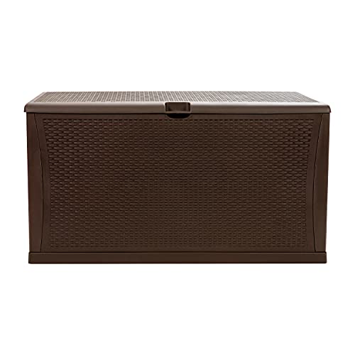 Flash Furniture 120 Gallon Plastic Deck Box - All-Weather Patio Storage and Organization for Throw Pillows, Pool Toys or Garden Tools