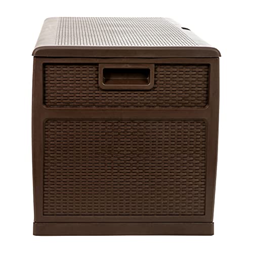 Flash Furniture 120 Gallon Plastic Deck Box - All-Weather Patio Storage and Organization for Throw Pillows, Pool Toys or Garden Tools