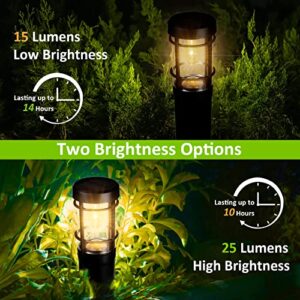 HAARAY Solar Pathway Lights Outdoor Waterproof, Solar Powered Landscape Path Lights with 2 Brightness Modes, Auto On/Off Solar Garden Lights for Yard, Lawn, Walkway, Driveway, Warm White, 2 Pack