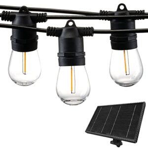 banord 100ft solar string light outdoor, usb rechargeable patio solar outdoor lights with waterproof & shatterproof solar powered bulbs hanging lights for backyard, porch, garden, cafe, camping, party