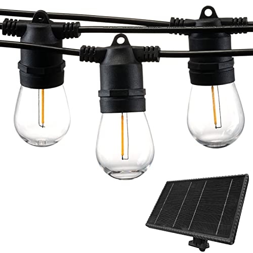 Banord 100ft Solar String Light Outdoor, USB Rechargeable Patio Solar Outdoor Lights with Waterproof & Shatterproof Solar Powered Bulbs Hanging Lights for Backyard, Porch, Garden, Cafe, Camping, Party