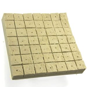 garden rockwool grow cubes starter plugs,for soilless culture, seed starter, ideal hydroponic grow media (1.5in-49pcs)