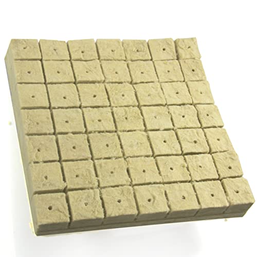 Garden Rockwool Grow Cubes Starter Plugs,for Soilless Culture, Seed Starter, Ideal Hydroponic Grow Media (1.5in-49pcs)