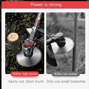Electric Lawn Mower | 8000mah-13000mah Blade Length: 14.5cm | 100-130cm Length Adjustable Corded Walk-Behind Lawnmower for Small to Medium Gardens Includes Battery Three Blade Chargers