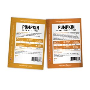 Pumpkin Seeds to Plant - 5 Variety Baby Boo, Giant Big Max, Jack Be Little, Jack O Lantern, Sugar Pie, Great for Pumpkin Seed for Summer, Fall, Pumpkin Seeds for Planting by Gardeners Basics