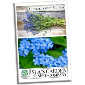 chinese forget-me-not flower seeds, 300+ heirloom flowerseeds per packet, (isla’s garden seeds), non gmo & heirloom seeds, scientific name: cynoglossum amabile