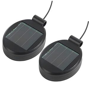 2 pack solar light replacement top part panel for outdoor hanging lanterns – solar lantern lamp led replacement top battery box for garden patio walkway yard(black)