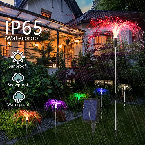 ANJAYLIA Solar Garden Lights Outdoor Decorative, Solar LED Flower Lights 7 Color Changing Sun Powered Jellyfish Stake Light for Yard Patio Lawn Pathway Holiday Decor, 5 Pack