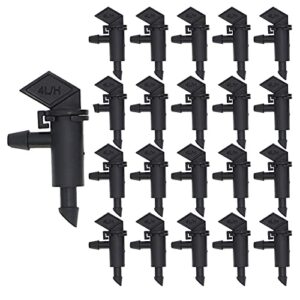 100 pack 1 gph flag irrigation dripper emitter 4l/h garden irrigation drip emitters irrigation emitter flag dripper drip irrigation connect 4mm/7mm hose for home garden trees herbs (black)