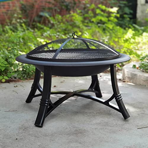 ZLXDP Camping Fire Pit Bonfire Stove Bonfire Activity Wood Basket Black Garden Decoration Wood Stove Heating Furnace with Baking Net