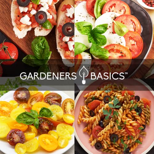 Basil Seeds for Planting Home Garden - 8 Variety Herb Pack Genovese, Large Leaf, Lemon, Thai, Red Rubin, Cinnamon, Sweet and Purple Opal Basil Herb Seeds for Indoors & Outdoors by Gardeners Basics