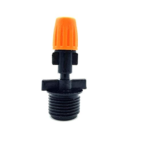 MANHONG Irrigation Dripper 5 Pcs Garden Irrigation Mist Nozzle Spray Adjustable Closable Droplets Orange Single-Head Combined with 1/2"Connector