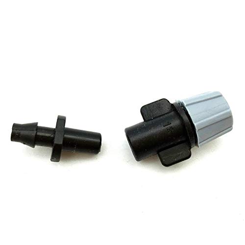 MANHONG Irrigation Dripper 10 Pcs Gray Nozzle Spray Irrigation Micro 1/4"Barbed Garden Lawn Irrigation with Single Barb Connect to 4/7mm Hose