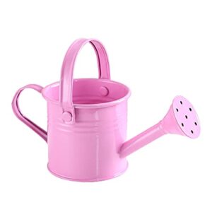 smljfo watering can for indoor outdoor plants, modern style watering pot with handle sprinkler head iron house garden flower long spout shower pink 5.1in