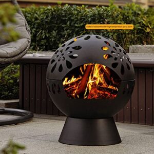 ZLXDP Winter Heating Bonfire Furnace Hollow Out Planet Stove Garden Household Fire Pit Outdoor Courtyard Firewood Stove Decoration