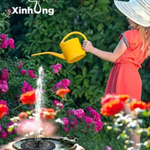 Xinhong Solar Bird Bath Fountain Pump, 1W solar water fountain with 6 Nozzle, 5.1" mini solar fountain pump Outdoor Watering Submersible Pump for Garden, Ponds, Pool, Fish Tank