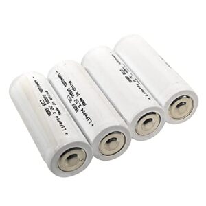 HQRP Battery 4-Pack 1200mAh IFR-18500 18500 3.2v LiFePO4 Lithium Phosphate compatible with Solar Garden Landscape Patio Light Spotlight Rechargeable Button Top without PCB 52mm