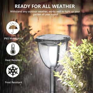 Solar Pathway Lights Outdoor, Solar Powered Walkway Lights Dusk to Dawn Up to 12Hrs, IP65 Waterproof Auto On/Off Soalr Landscape Path Lighting Decorative for Garden Yard Patio Lawn Driveway -2 Pack