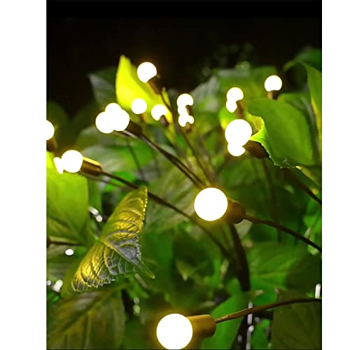 Spogie 40LED Solar Lights Outdoor Waterproof, 4 Packs Solar Powered Firefly Lights, Solar Lights Outdoor Decorative, Outdoor Branch Light for Pathway Yard Patio, White Elephant Gifts